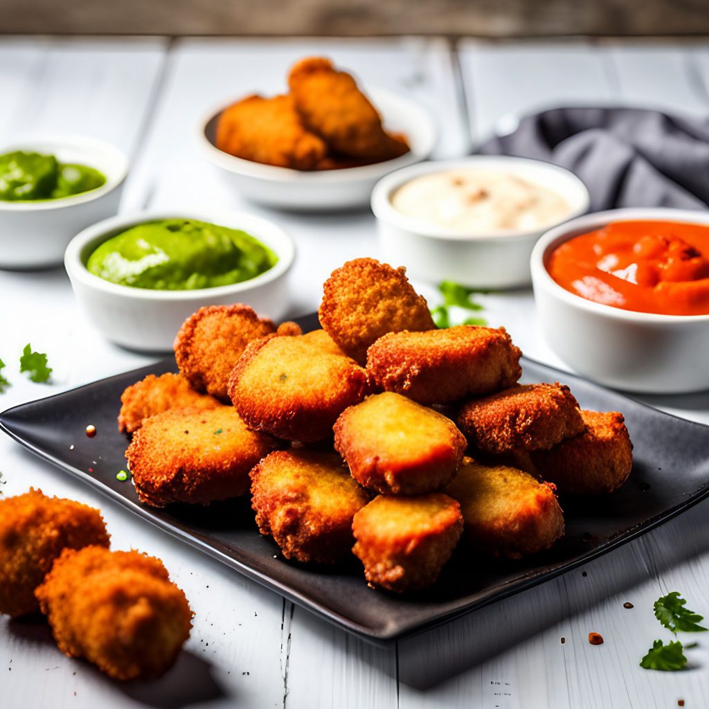 Serve a dipping sauce alongside the chicken nuggets (how to cook chicken nuggets in air fryer)